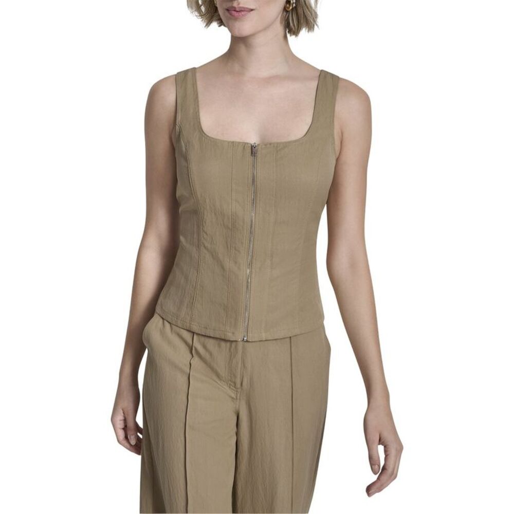 Dkny Womens Zip Vest Top